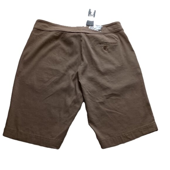 Eileen Fisher Tan Classic Walking Shorts Linen Blend Women’s Size 14 NWT - Picture 3 of 14